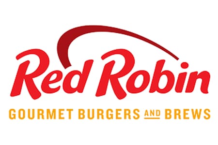 Red Robin logo with gourmet burgers tagline