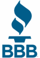 Better Business Bureau blue torch logo