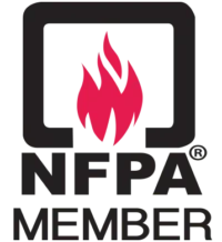 NFPA member logo with red flame