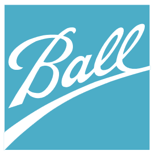 Blue background with Ball logo
